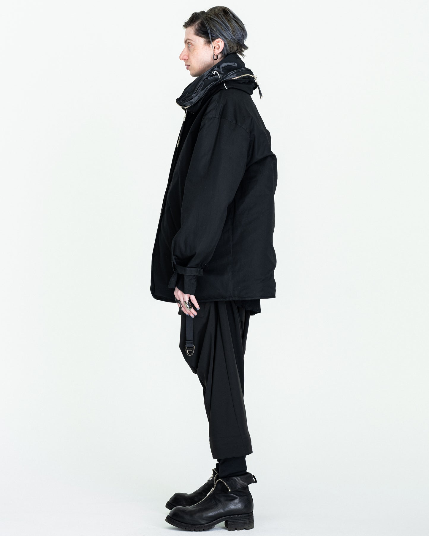 Soft Metal × Ventile gabadine Funnel neck jacket