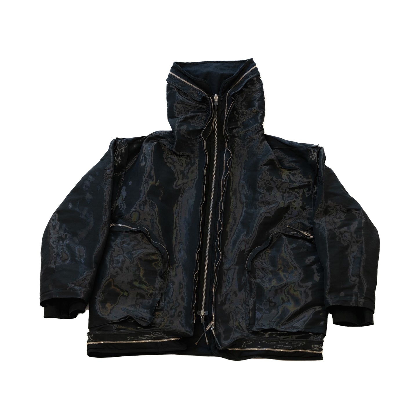 Soft Metal × Ventile gabadine Funnel neck jacket