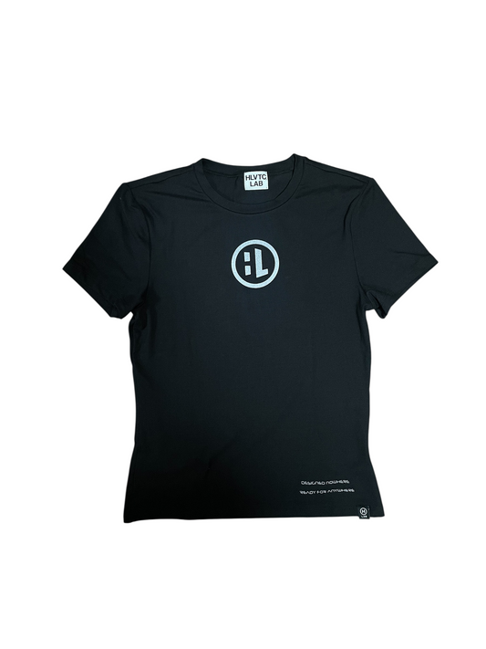 WM Black Tight Circle Logo Tee